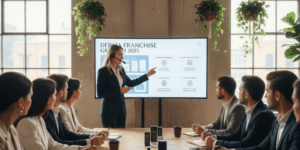 Marketing team discussing derma franchise growth strategies for 2025 with AS Pharmaceuticals.