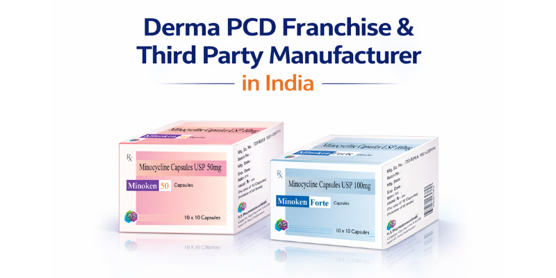 Minocycline 50 & 100 mg Capsules box – Derma PCD Franchise & Third Party Manufacturer in India