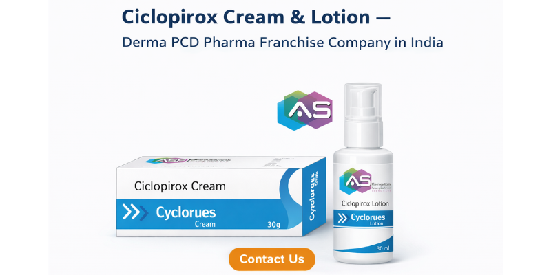 Ciclopirox Cream & Lotion by AS Pharmaceuticals – antifungal dermatology product for PCD Pharma Franchise in India