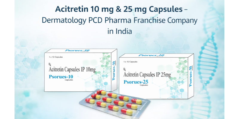 Acitretin 10 mg & 25 mg Capsules Dermatology PCD Pharma Franchise Company in India A.S. Pharmaceuticals