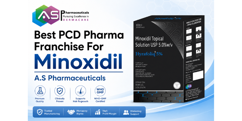 Best PCD Pharma Franchise for Minoxidil by A.S Pharmaceuticals offering high-quality hair growth solutions in India