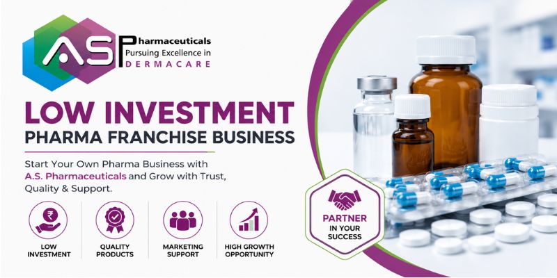Low Investment Pharma Franchise Business – AS Pharmaceuticals Dermacare featured image with pharma products and business opportunity concept
